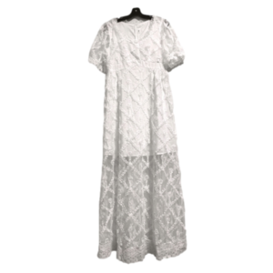 SOLD White Lace Maternity Dress & Floral Head Band Size XL